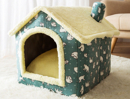 Load image into Gallery viewer, Foldable Dog House Pet Cat Bed Winter Dog Villa Sleep Kennel Removable Nest Warm Enclosed Cave Sofa Pets Supplies
