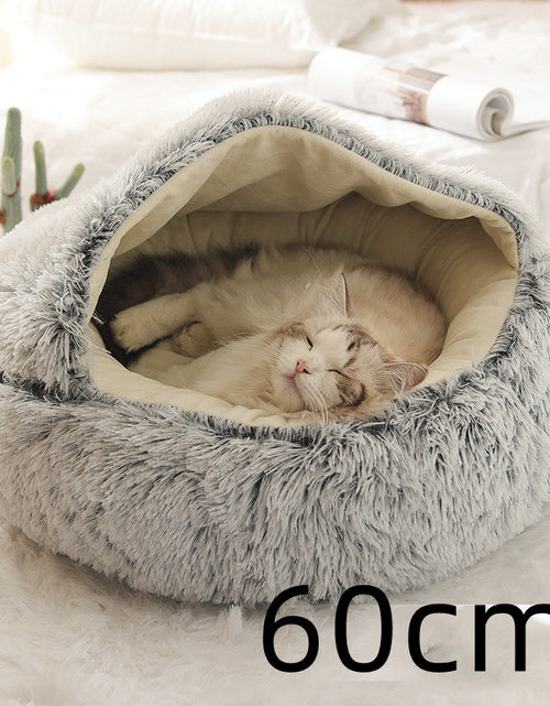 Load image into Gallery viewer, 2 In 1 Dog And Cat Bed Pet Winter Bed Round Plush Warm Bed House Soft Long Plush Pets Bed
