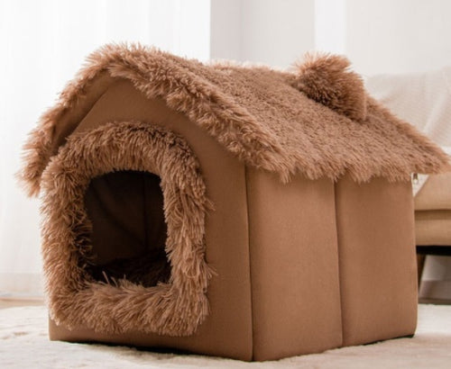 Load image into Gallery viewer, Foldable Dog House Pet Cat Bed Winter Dog Villa Sleep Kennel Removable Nest Warm Enclosed Cave Sofa Pets Supplies
