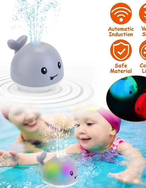 Load image into Gallery viewer, Baby Light up Bath Toys Whale Automatic Sprinkler Bathtub Toys Kids Infant Swim Pool Bathroom Toys Gifts with Music LED Light
