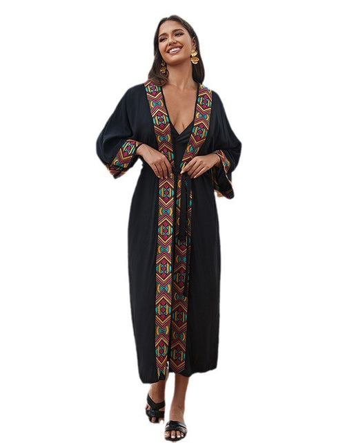 Load image into Gallery viewer, Women&#39;s Fashion Rayon Embroidered Long Sun Protection Cardigan
