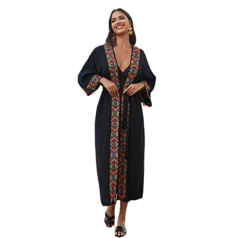 Women's Fashion Rayon Embroidered Long Sun Protection Cardigan