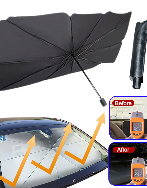 Load image into Gallery viewer, Foldable Car Windshield Sun Shade Umbrella UV Protection Heat Insulation Parasol Auto Front Window Cover Interior Protector Summer Gadgets
