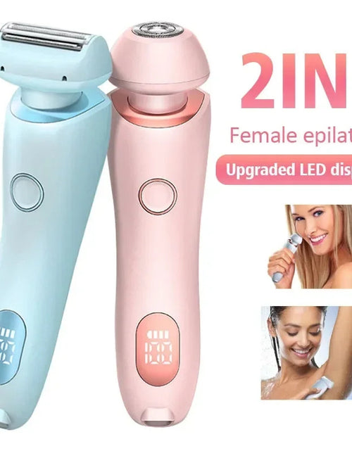 Load image into Gallery viewer, 2 In 1 Hair Removal Epilator USB Rechargeable Trimmer Women Body Razor Face Leg Armpit Bikini Hand Pubic Shaver Hair Remover
