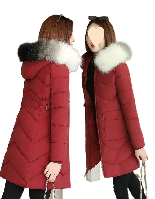 Load image into Gallery viewer, Windproof And Warm Large Fur Collar Thickened Versatile Cotton Jacket For Women
