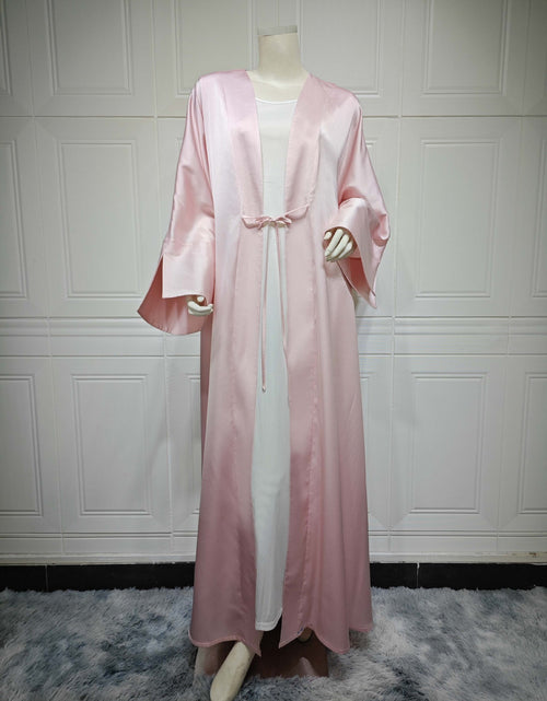 Load image into Gallery viewer, Middle East Muslim Robe Fashion Satin Soft Dress
