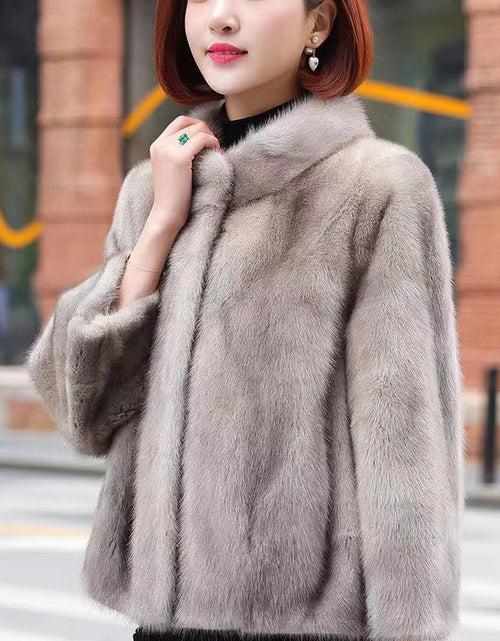 Load image into Gallery viewer, Fashion Casual Stand Collar Thickened Warm Mink Fur Short Coat
