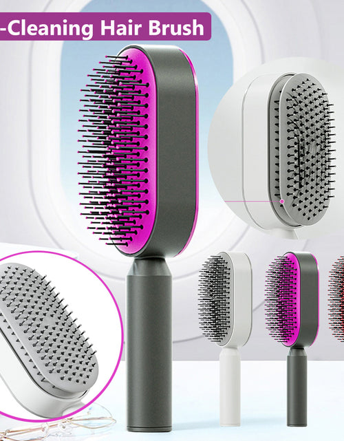 Load image into Gallery viewer, Self Cleaning Hair Brush For Women One-key Cleaning Hair Loss Airbag Massage Scalp Comb Anti-Static Hairbrush
