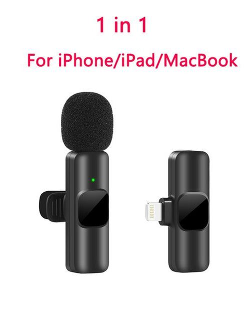 Load image into Gallery viewer, New Wireless Lavalier Microphone Portable Audio Video Recording Mini Mic for Iphone Android Live Broadcast Gaming Phone Mic
