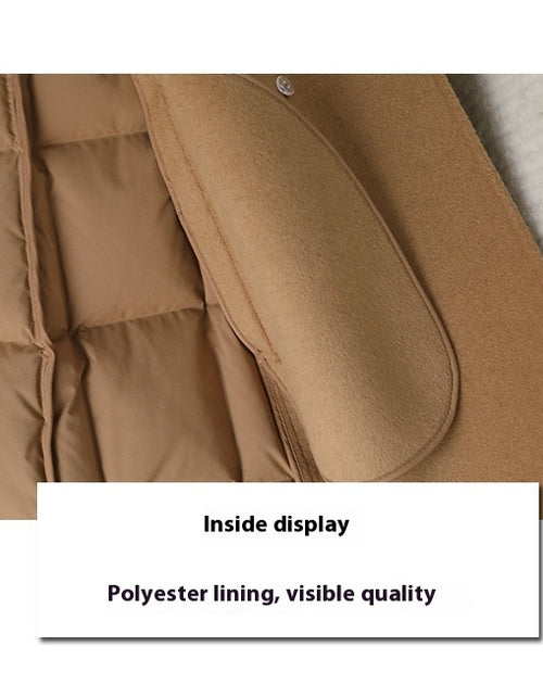 Load image into Gallery viewer, Imitated Mink Collar Double-faced Woolen Goods Cashmere Stitching White Duck Jacket
