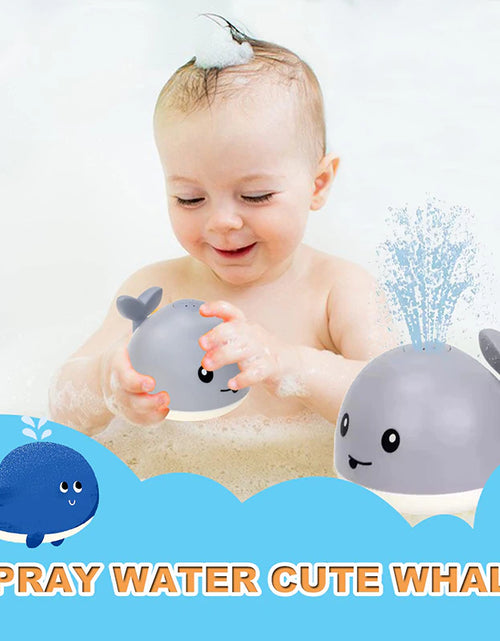 Load image into Gallery viewer, Baby Light up Bath Toys Whale Automatic Sprinkler Bathtub Toys Pool Bathroom Shower Bath Toys for Toddlers Infant Kids Boy Gift
