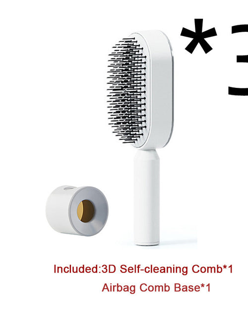 Load image into Gallery viewer, Self Cleaning Hair Brush For Women One-key Cleaning Hair Loss Airbag Massage Scalp Comb Anti-Static Hairbrush
