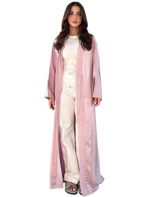 Load image into Gallery viewer, Middle East Muslim Robe Fashion Satin Soft Dress
