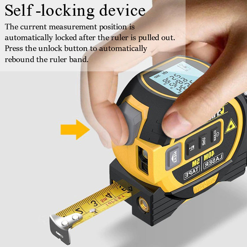 3 in 1 Laser Tape Measure Rangefinder 5M Tape Ruler Infrared High-Precision Intelligent Electronic Ruler Building Distance Meter