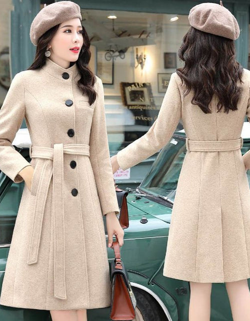 Load image into Gallery viewer, Fashion Slim-fitting Loose Woolen Coat Women
