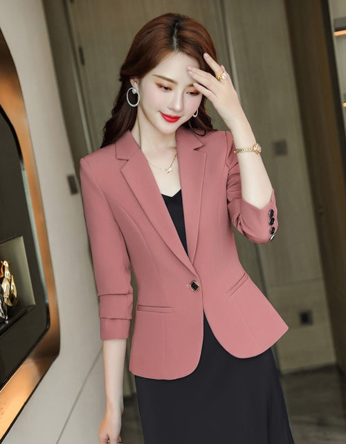 Load image into Gallery viewer, Korean Style Casual Slim Fit Waist-tight Spring And Autumn Black Small Business Suit
