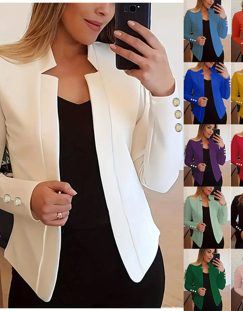 Load image into Gallery viewer, Solid Color Cuff Small Suit Long Sleeve Jacket Suit
