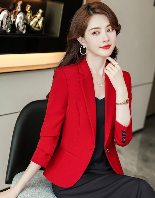 Load image into Gallery viewer, Korean Style Casual Slim Fit Waist-tight Spring And Autumn Black Small Business Suit
