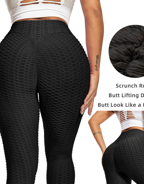 Load image into Gallery viewer, Women TIK Tok Leggings Bubble Textured Leggings Butt Lifting Yoga Pants Black Amazon Banned
