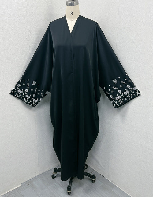 Load image into Gallery viewer, Middle East Dubai Women&#39;s Embroidered Bat Sleeve Loose Cardigan Gown
