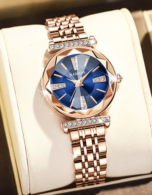 Load image into Gallery viewer, Women&#39;s Diamond Mirror Fashion Waterproof Steel Watch
