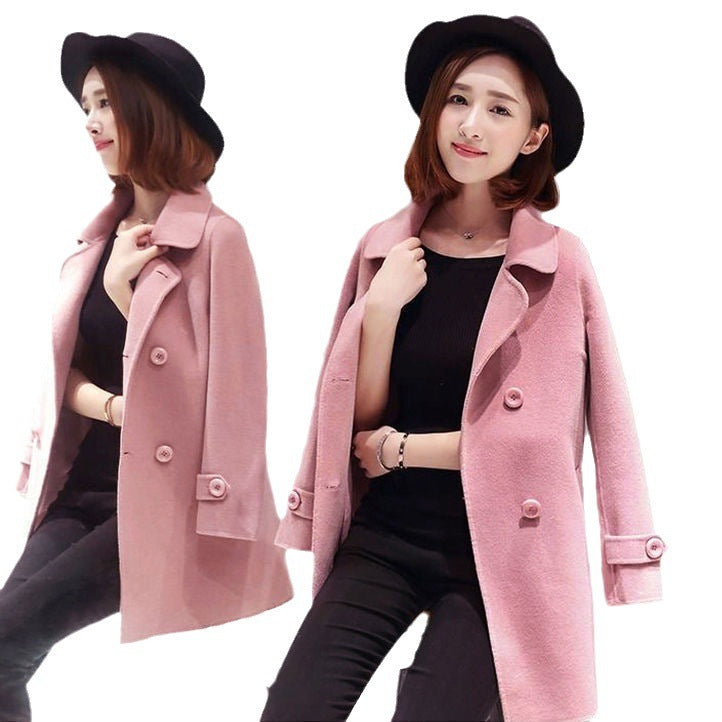 Wool Mid-length Korean Style Slim Fit Slimming And Fashionable Woolen Women's Overcoat