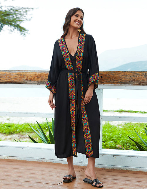 Load image into Gallery viewer, Women&#39;s Fashion Rayon Embroidered Long Sun Protection Cardigan
