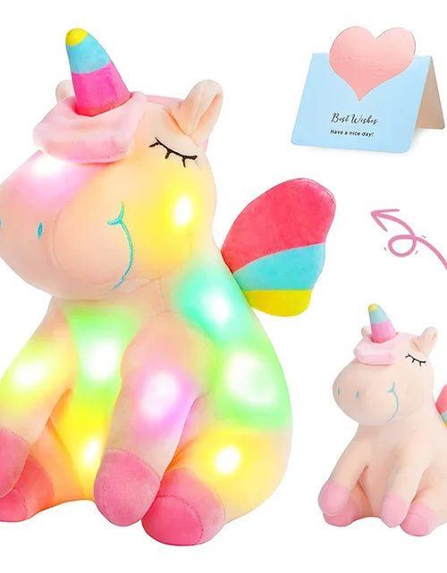 Load image into Gallery viewer, 30Cm LED Light Musical Unicorn Plush Toys Soft Cute Green Pink Light-Up Stuffed Animals for Girls Birthday Gift Glowing Toy
