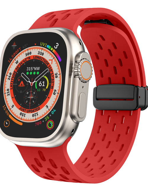 Load image into Gallery viewer, Mesh Magnetic Buckle Silicone Strap Iwatch Strap
