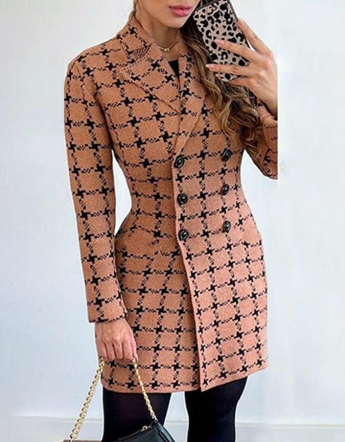 Load image into Gallery viewer, Women&#39;s Long-sleeved Double-breasted Suit Collar Printed Coat
