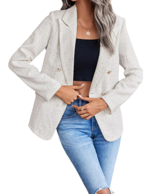 Load image into Gallery viewer, Women&#39;s Clothes Hot-selling Lapel Double Breasted Tweed Suit Jacket
