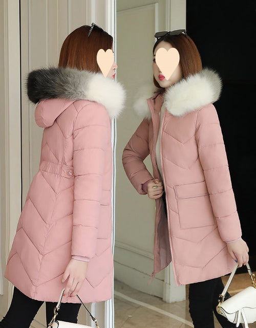 Load image into Gallery viewer, Windproof And Warm Large Fur Collar Thickened Versatile Cotton Jacket For Women
