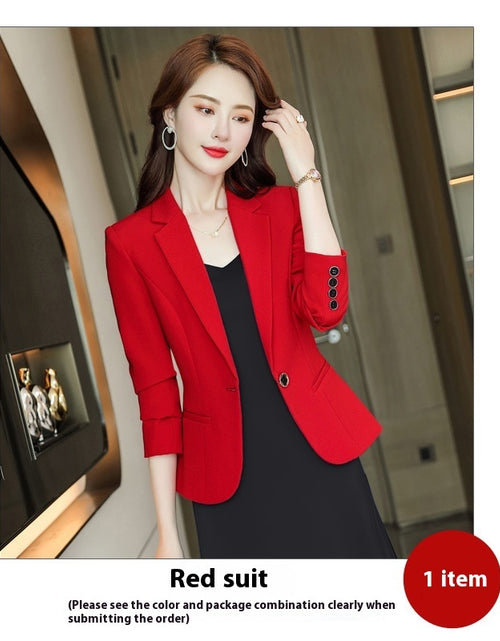 Load image into Gallery viewer, Korean Style Casual Slim Fit Waist-tight Spring And Autumn Black Small Business Suit
