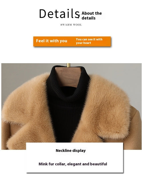 Load image into Gallery viewer, Imitated Mink Collar Double-faced Woolen Goods Cashmere Stitching White Duck Jacket
