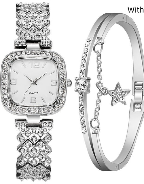 Load image into Gallery viewer, Women&#39;s Diamond Watch Bracelet Two-piece Set
