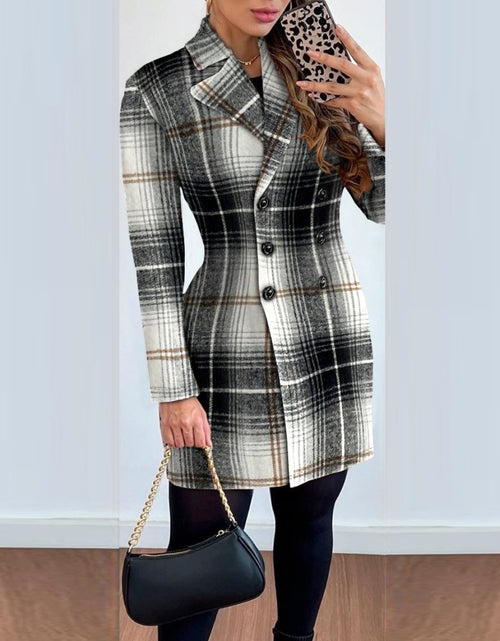 Load image into Gallery viewer, Women&#39;s Long-sleeved Double-breasted Suit Collar Printed Coat
