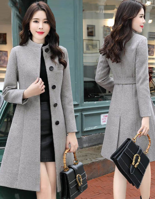 Load image into Gallery viewer, Fashion Slim-fitting Loose Woolen Coat Women
