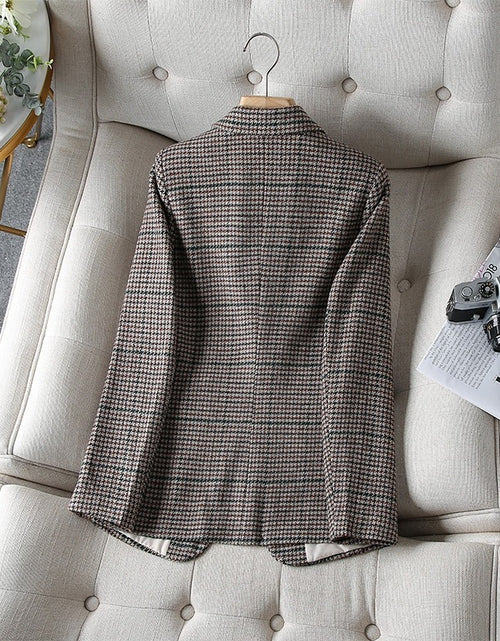 Load image into Gallery viewer, Women&#39;s New Fashion Casual Houndstooth Suit Jacket
