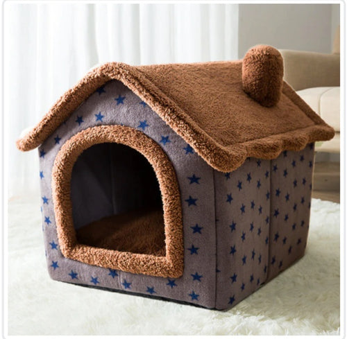 Load image into Gallery viewer, Foldable Dog House Pet Cat Bed Winter Dog Villa Sleep Kennel Removable Nest Warm Enclosed Cave Sofa Pets Supplies
