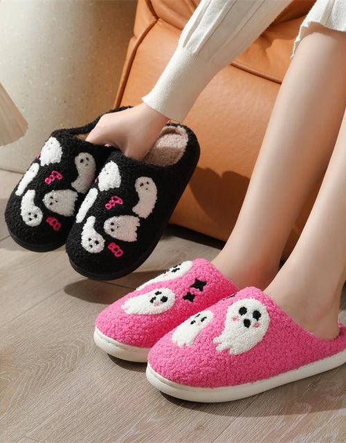 Load image into Gallery viewer, Halloween Cartoon Ghost Cotton Slippers For Women Indoor Non-slip Bedroom Floor Slipper Winter House Shoes
