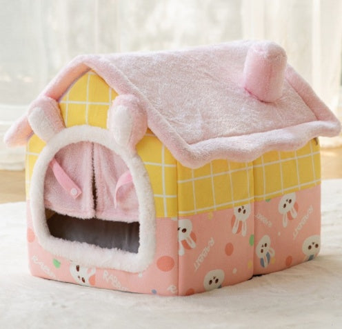 Load image into Gallery viewer, Foldable Dog House Pet Cat Bed Winter Dog Villa Sleep Kennel Removable Nest Warm Enclosed Cave Sofa Pets Supplies
