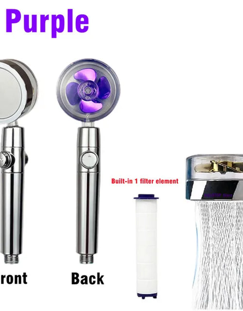 Load image into Gallery viewer, 360 Degrees Rotation Turbo Fan Shower Head High Pressure Water Saving Spray Adjustable Showerhead Filters Bathroom Accessories
