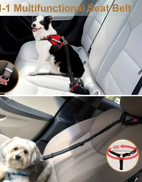 Load image into Gallery viewer, 2Pcs Dog Seat Belt Adjustable Dog Car for Vehicle Pet Safety with Elastic Bungee Buffer Reflective &amp; Durable Car Harness for Dog
