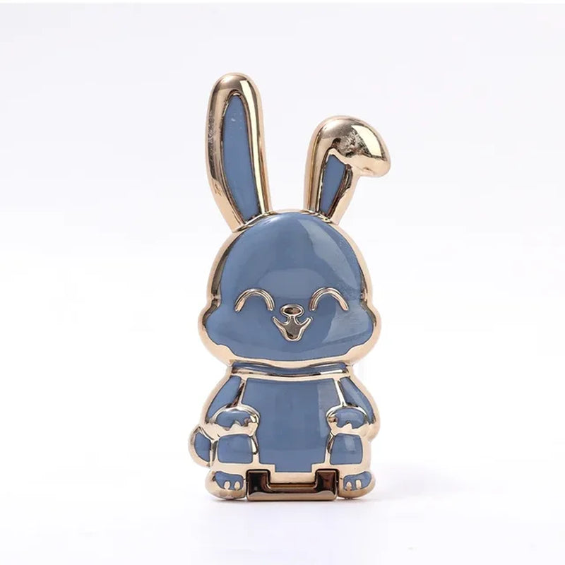 Universal Finger Ring Phone Holder Desktop Ultra-Thin Cartoon Rabbit Phone Stand Foldable Buckle Adhesive Pull Rod Support Frame