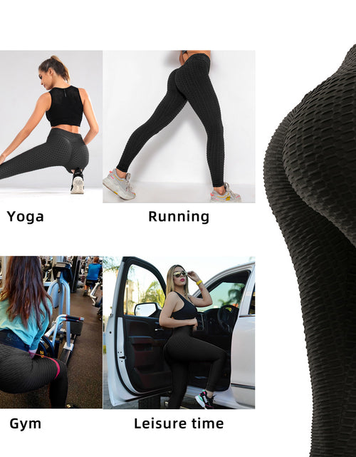 Load image into Gallery viewer, Women TIK Tok Leggings Bubble Textured Leggings Butt Lifting Yoga Pants Black Amazon Banned
