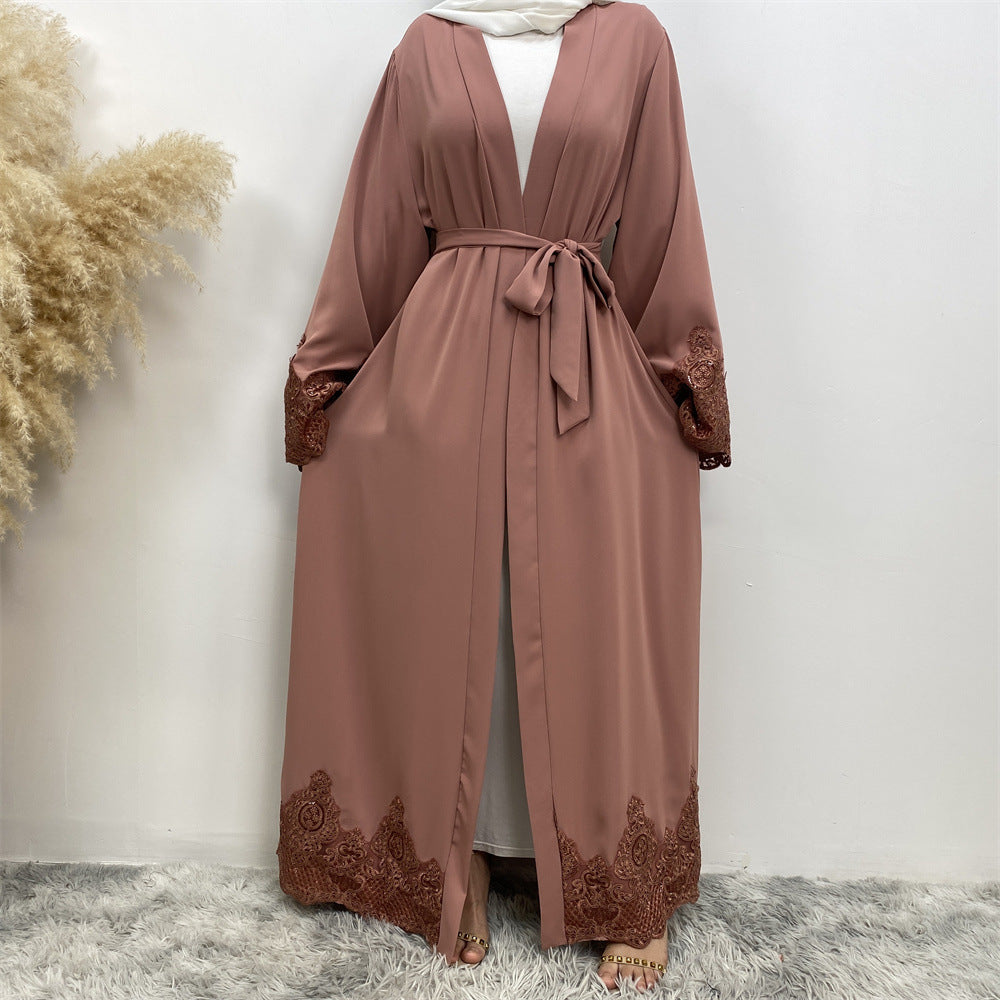 Fashion Casual Lace Embroidered Cardigan Robe