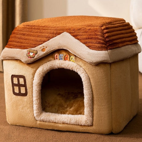 Load image into Gallery viewer, Foldable Dog House Pet Cat Bed Winter Dog Villa Sleep Kennel Removable Nest Warm Enclosed Cave Sofa Pets Supplies
