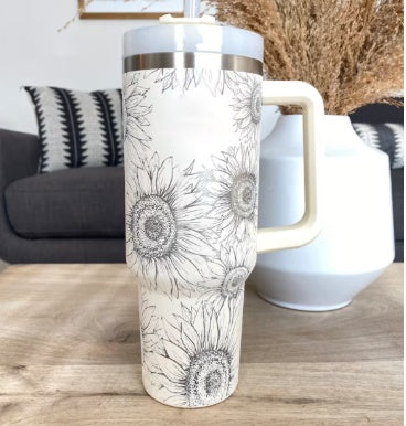 Load image into Gallery viewer, 40 Oz Tumbler With Handle Straw Insulated, Stainless Steel Spill Proof Vacuum Coffee Cup Tumbler With Lid Tapered Mug Gifts For Valentine Lover Suitable For Car Gym Office Travel
