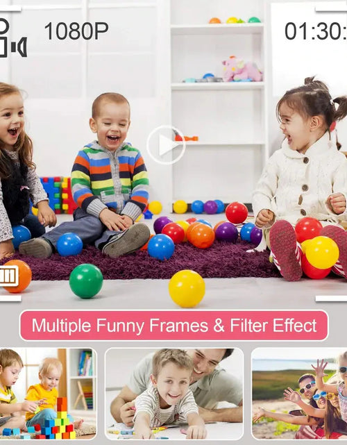 Load image into Gallery viewer, Super Cute Children Camera Kids Educational Toy Children Baby Birthday Digital Camera 1080P Video Camera with Free Gift for Girl
