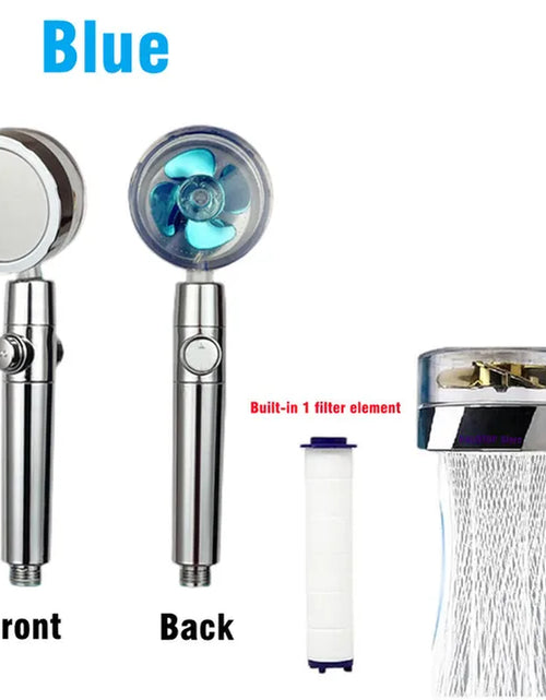 Load image into Gallery viewer, 360 Degrees Rotation Turbo Fan Shower Head High Pressure Water Saving Spray Adjustable Showerhead Filters Bathroom Accessories
